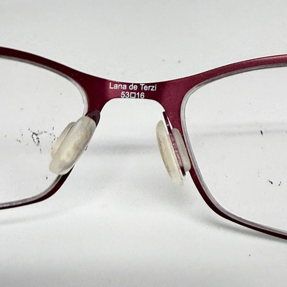 Cody Air Lana de Terzi Plum Eyeglasses Frames 53-16-140 Red Burgundy Rectangular